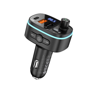 Hoco E62 | Bluetooth FM Transmitter Car Charger | Dual Ports (Type-C & USB) Mobile Cable Store