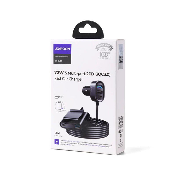 Joyroom JR-CL05 | 78W PD Car Charger | Multi 5 Ports (Type-C & USB) Mobile Cable Store