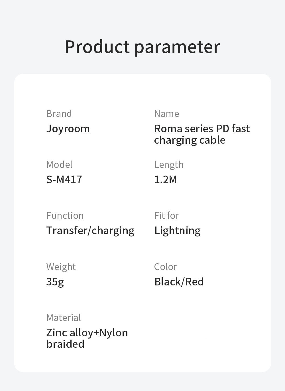 Joyroom S-M417 | Type-C to Type-C Mobile Cable | Fast Charge 60W PD Mobile Cable Store
