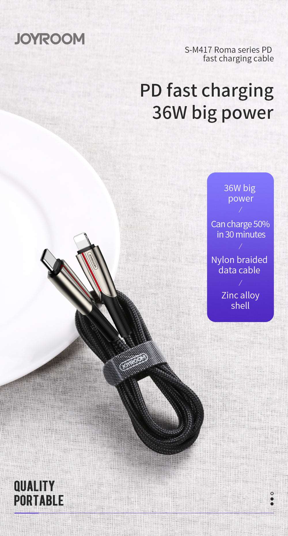Joyroom S-M417 | Type-C to Type-C Mobile Cable | Fast Charge 60W PD Mobile Cable Store