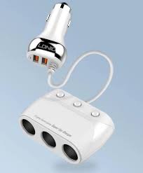 LDNIO C504 | 160W PD Car Charger & Socket Spiltter | Quad Ports (USB) Mobile Cable Store
