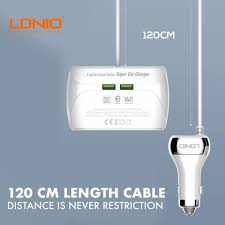 LDNIO C504 | 160W PD Car Charger & Socket Spiltter | Quad Ports (USB) Mobile Cable Store