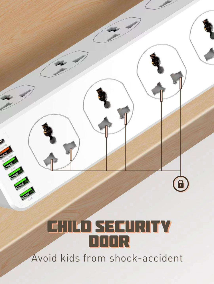 LDNIO SC10610 | 2500W PD & QC3.0 Power Socket  | With 32W Type-C & USB Ports Mobile Cable Store