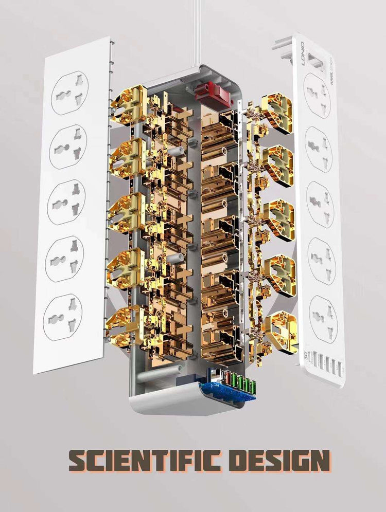 LDNIO SC10610 | 2500W PD & QC3.0 Power Socket  | With 32W Type-C & USB Ports Mobile Cable Store