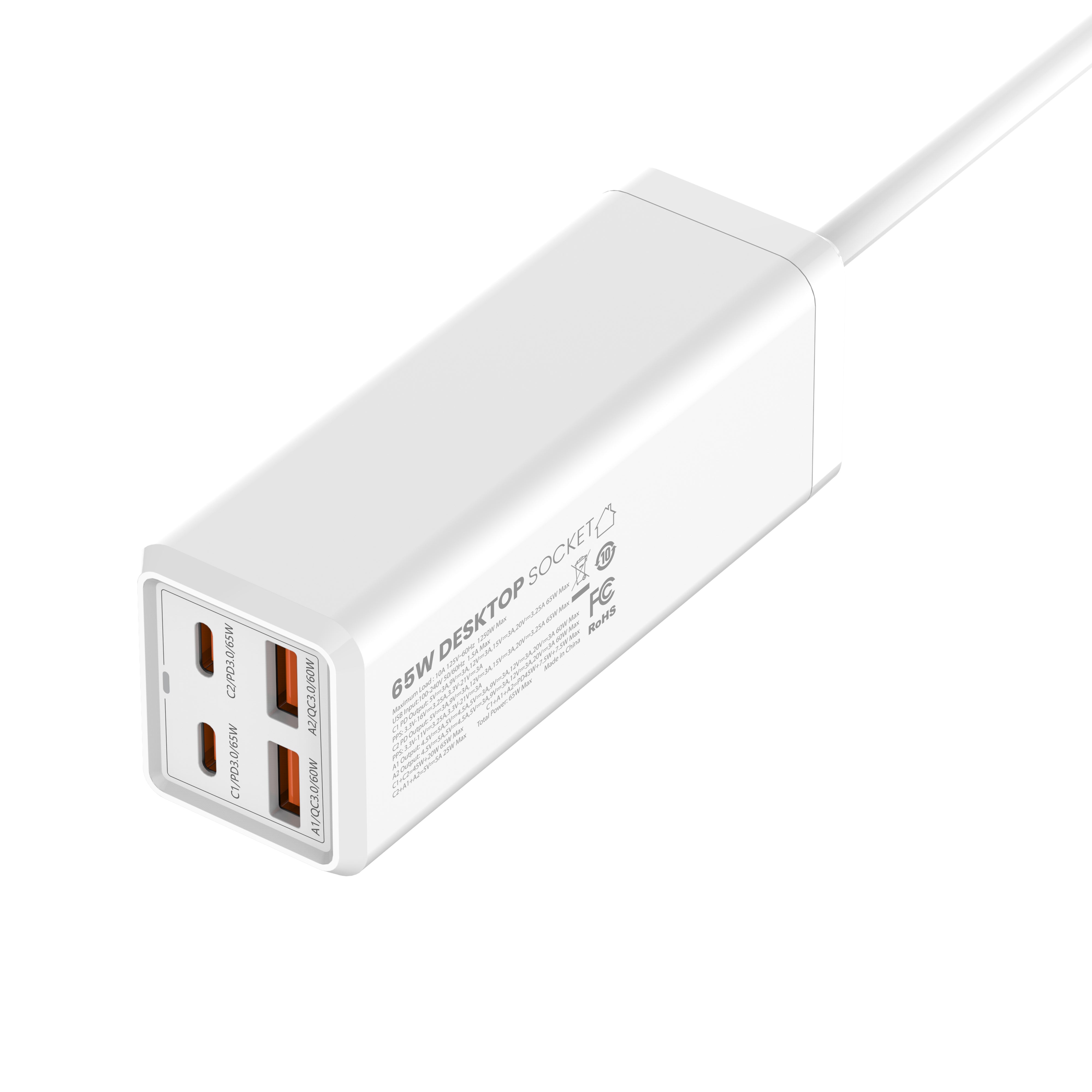 LDNIO SC1418 | 2500W PD & QC3.0 2-Meter Extension Cord | With 65W Type-C & USB Ports Mobile Cable Store