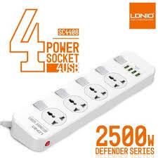 LDNIO SC4408 | 2500W Power Socket | With 17W Auto-ID USB Ports Mobile Cable Store