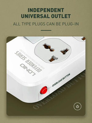 LDNIO SC4408 | 2500W Power Socket | With 17W Auto-ID USB Ports Mobile Cable Store