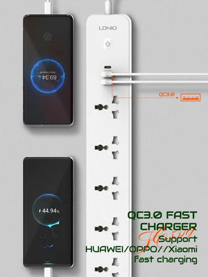 LDNIO SC5319 | 2500W PD & QC3.0 Power Socket  | With 38W Type-C & USB Ports Mobile Cable Store