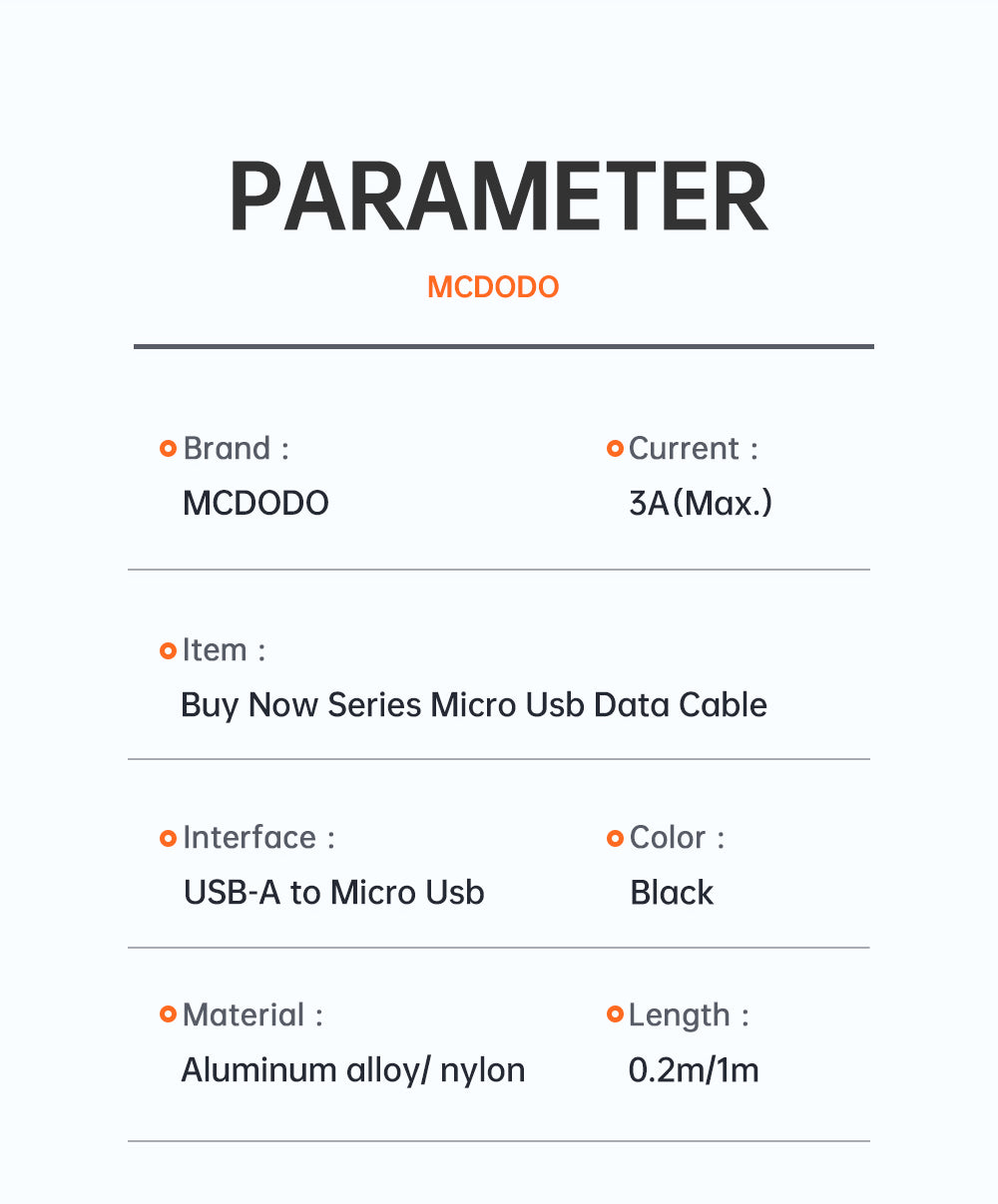 Mcdodo CA-228 | USB to Micro Mobile Cable | Fast Charge PD Mobile Cable Store