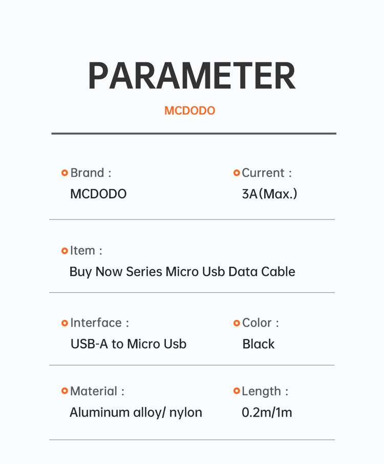 Mcdodo CA-228 | USB to Micro Mobile Cable | Fast Charge PD Mobile Cable Store