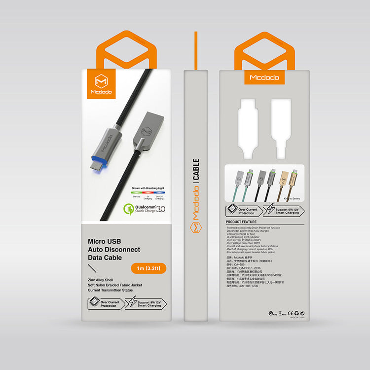 Mcdodo CA-289 | USB to Micro Mobile Cable | Auto Power Off Mobile Cable Store