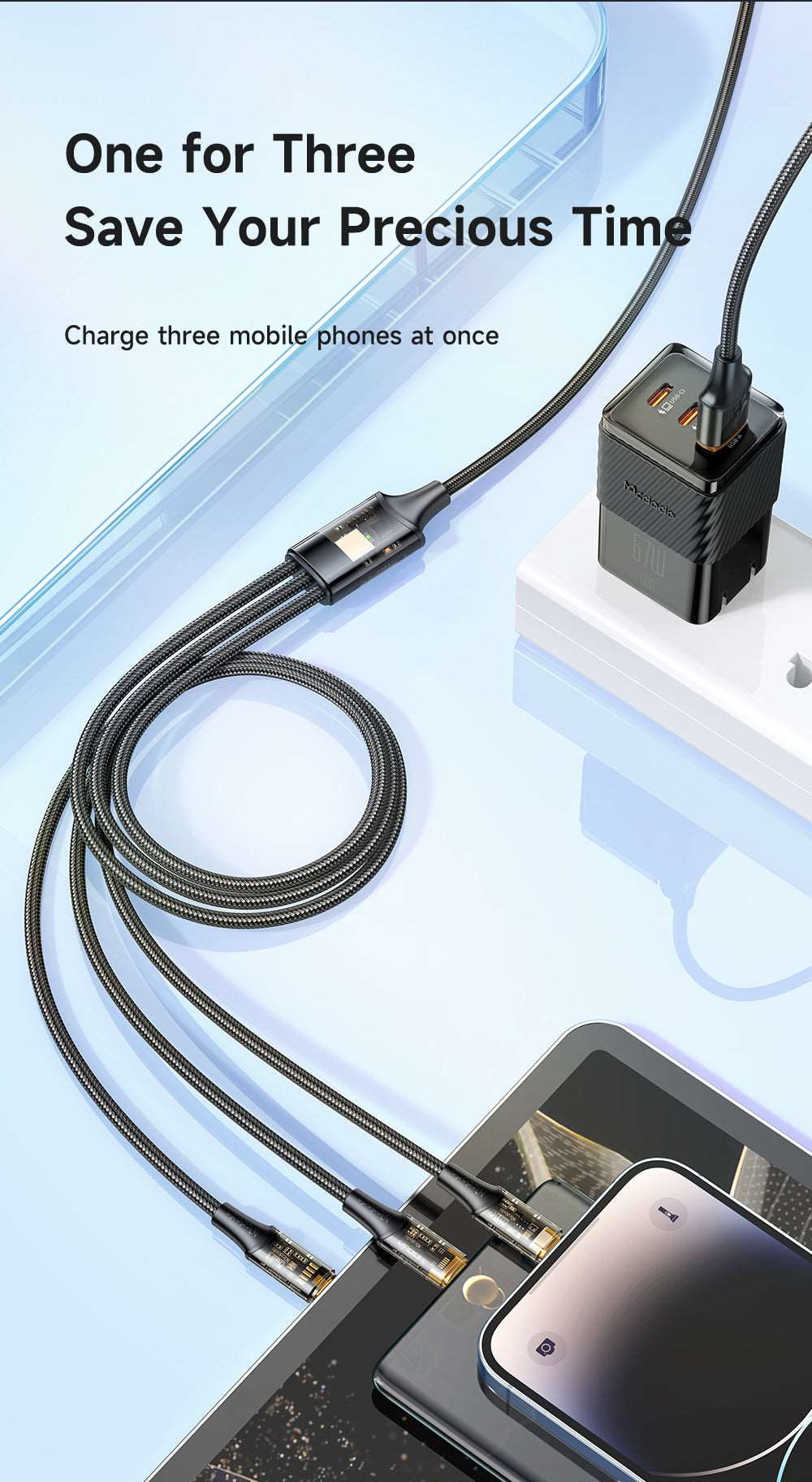 Mcdodo CA-333 | USB to Type-C, Lightning & Micro Mobile Cable | 3-in-1 Cable Mobile Cable Store