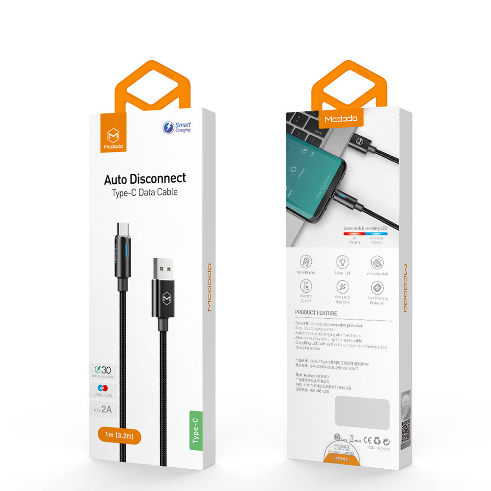 Mcdodo CA-619 | USB to Type-C Mobile Cable | 100W PD | Auto Power Off Mobile Cable Store