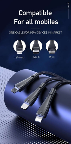 Mcdodo CA-696 | USB to Type-C, Lightning & Micro Mobile Cable | 3-in-1 Cable Mobile Cable Store