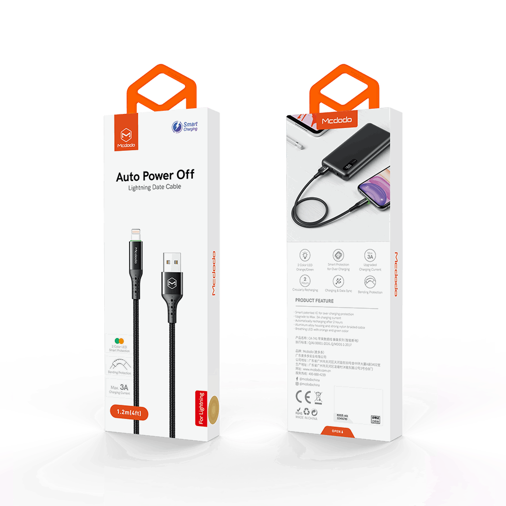 Mcdodo CA-741 | USB to Lightning Mobile Cable | Auto Power Off Mobile Cable Store