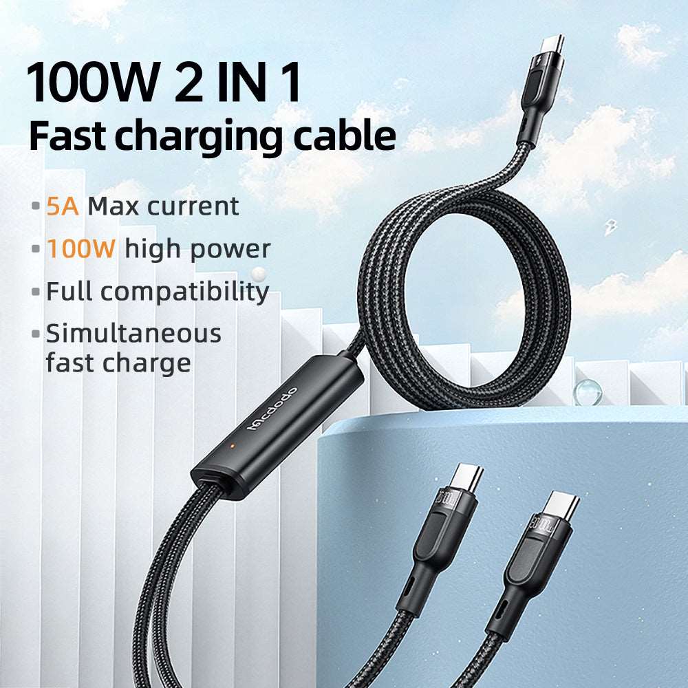 Mcdodo CA-747 | Type-C to Dual Type-C Mobile Cable | 2-in-1 Cable Mobile Cable Store