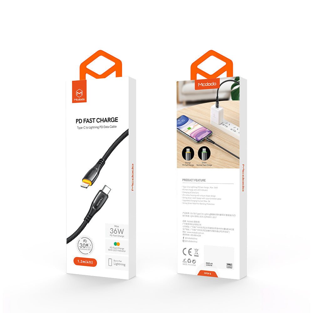 Mcdodo CA-765 | Type-C to Lightning Mobile Cable | Fast Charge 36W PD Mobile Cable Store