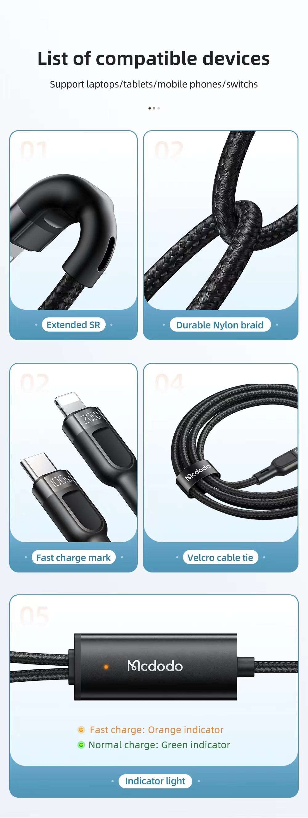 Mcdodo CA-878 | Type-C to Type-C & Lightning Mobile Cable | 2-in-1 Cable Mobile Cable Store