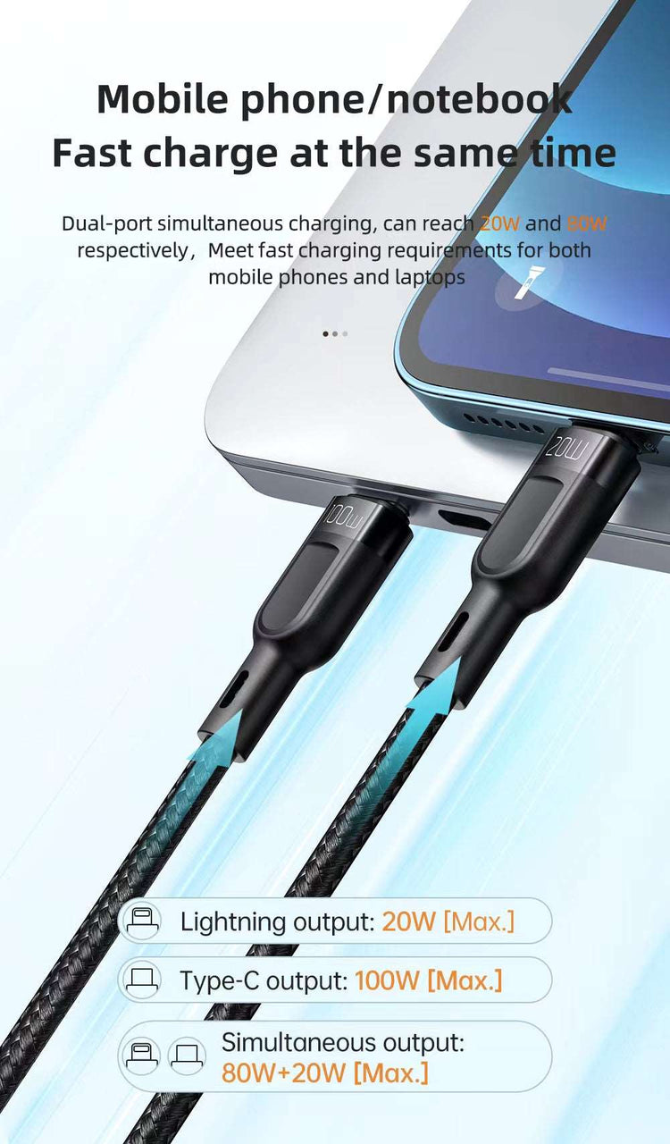 Mcdodo CA-878 | Type-C to Type-C & Lightning Mobile Cable | 2-in-1 Cable Mobile Cable Store