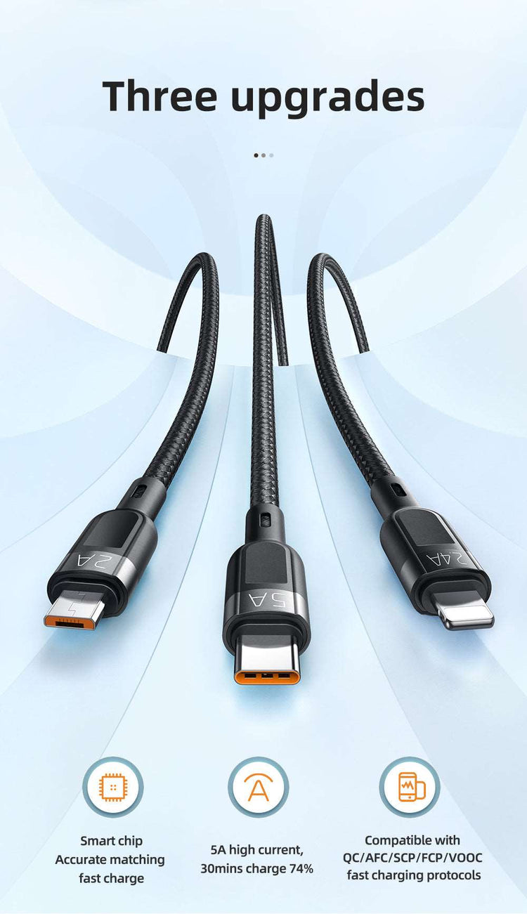 Mcdodo CA-879 | USB to Type-C, Lightning & Micro Mobile Cable | 3-in-1 Cable Mobile Cable Store