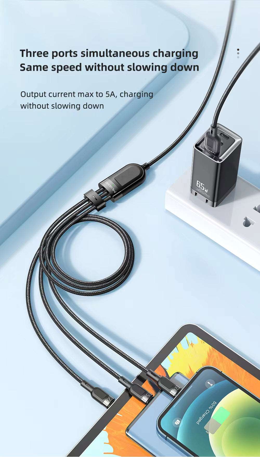 Mcdodo CA-879 | USB to Type-C, Lightning & Micro Mobile Cable | 3-in-1 Cable Mobile Cable Store