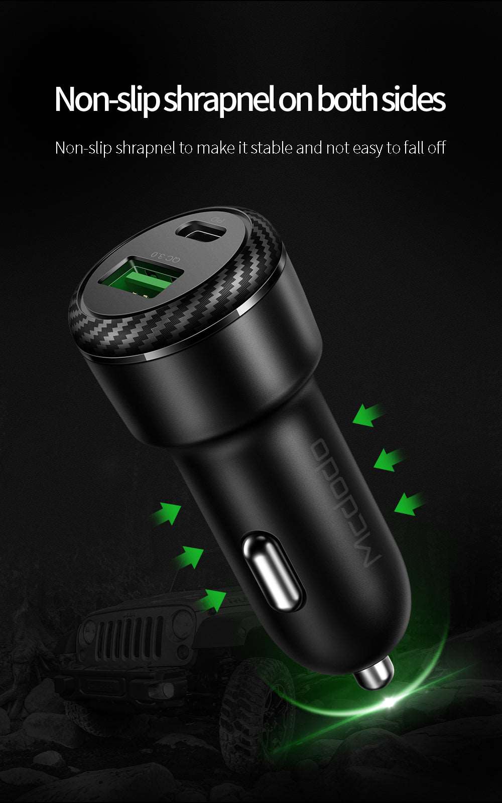 Mcdodo CC-597 | 38W PD Car Charger | Dual Ports (Type-C & USB) Mobile Cable Store