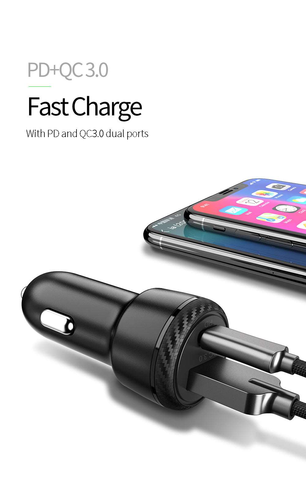 Mcdodo CC-597 | 38W PD Car Charger | Dual Ports (Type-C & USB) Mobile Cable Store