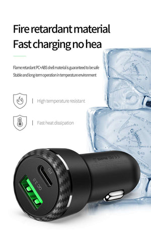 Mcdodo CC-597 | 38W PD Car Charger | Dual Ports (Type-C & USB) Mobile Cable Store