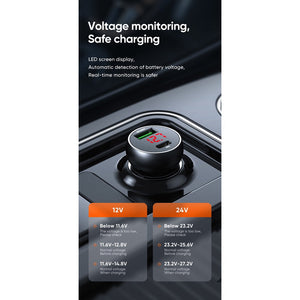 Mcdodo CC-703 | 45W PD Car Charger With Digital Display | Dual Ports (Type-C & USB) Mobile Cable Store
