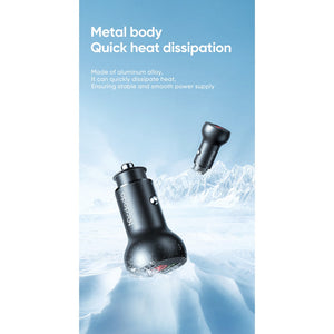 Mcdodo CC-703 | 45W PD Car Charger With Digital Display | Dual Ports (Type-C & USB) Mobile Cable Store