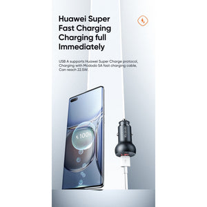 Mcdodo CC-703 | 45W PD Car Charger With Digital Display | Dual Ports (Type-C & USB) Mobile Cable Store