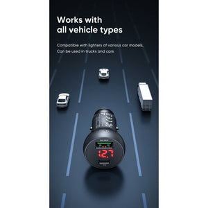 Mcdodo CC-703 | 45W PD Car Charger With Digital Display | Dual Ports (Type-C & USB) Mobile Cable Store