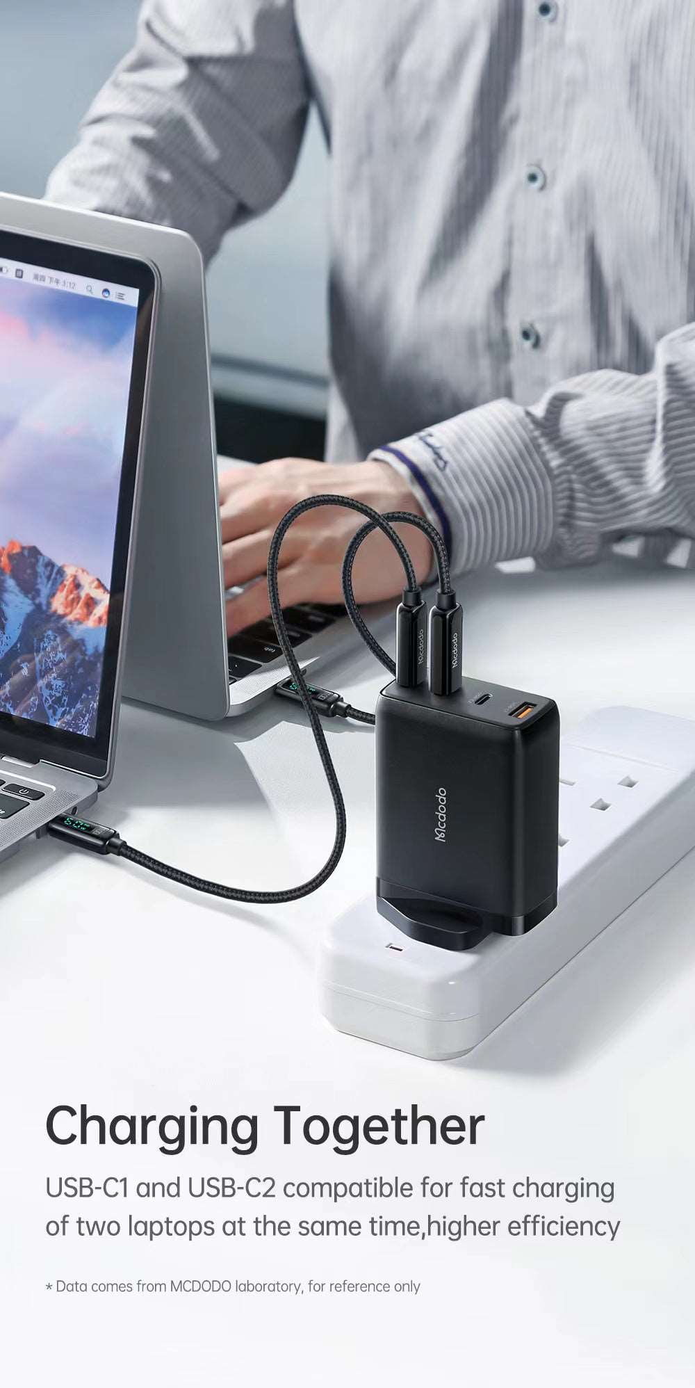 Mcdodo CH-076 | 120W PD Fast Charger | Quad Ports (Type-C & USB) Mobile Cable Store