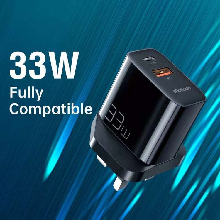 Mcdodo CH-091 | 33W PD Fast Charger | Dual Ports (Type-C & USB) Mobile Cable Store
