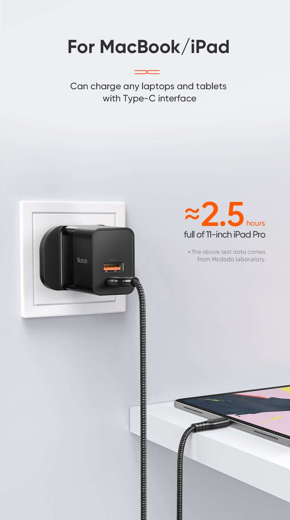 Mcdodo CH-130 | 20W PD Fast Charger | Dual Ports (Type-C & USB) Mobile Cable Store