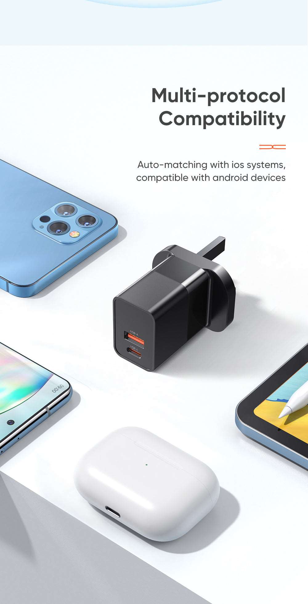 Mcdodo CH-130 | 20W PD Fast Charger | Dual Ports (Type-C & USB) Mobile Cable Store