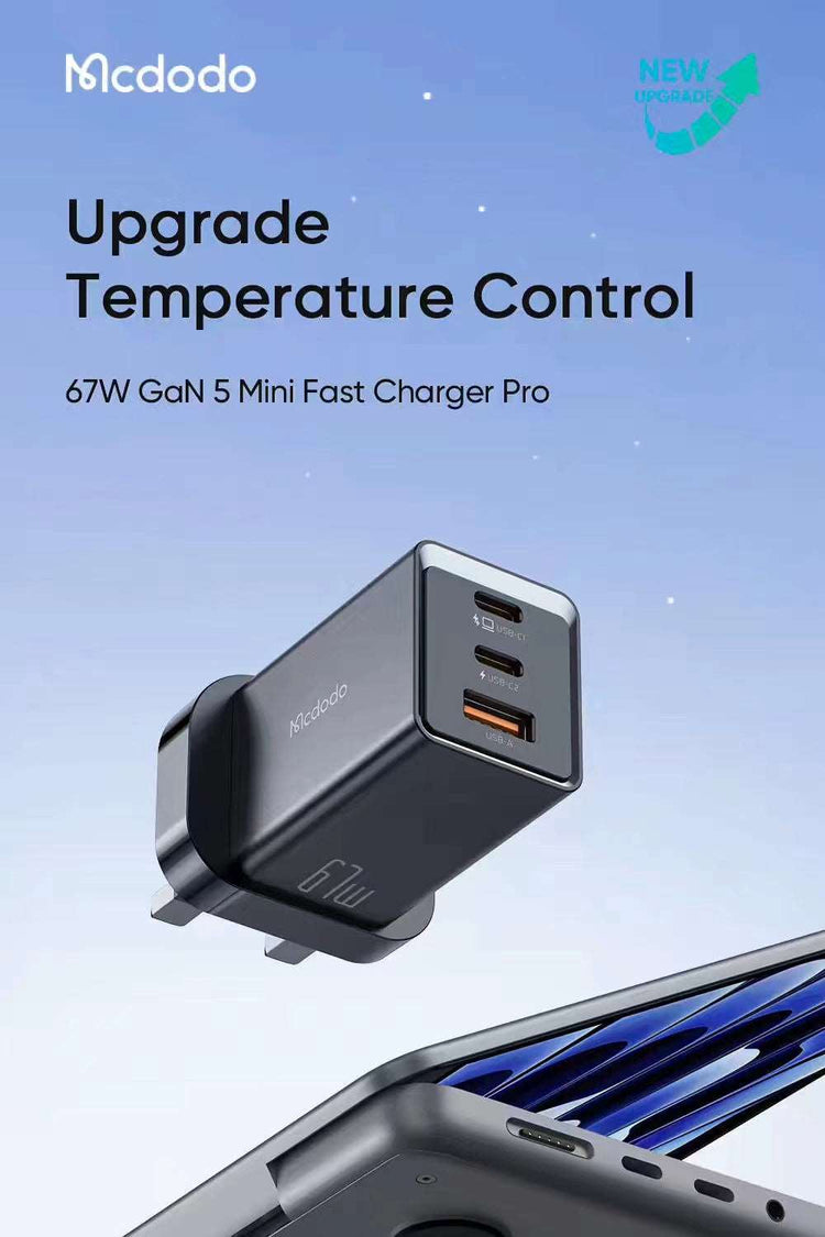 Mcdodo CH-155 | 67W PD Fast Charger | Triple Ports (Type-C & USB) Mobile Cable Store