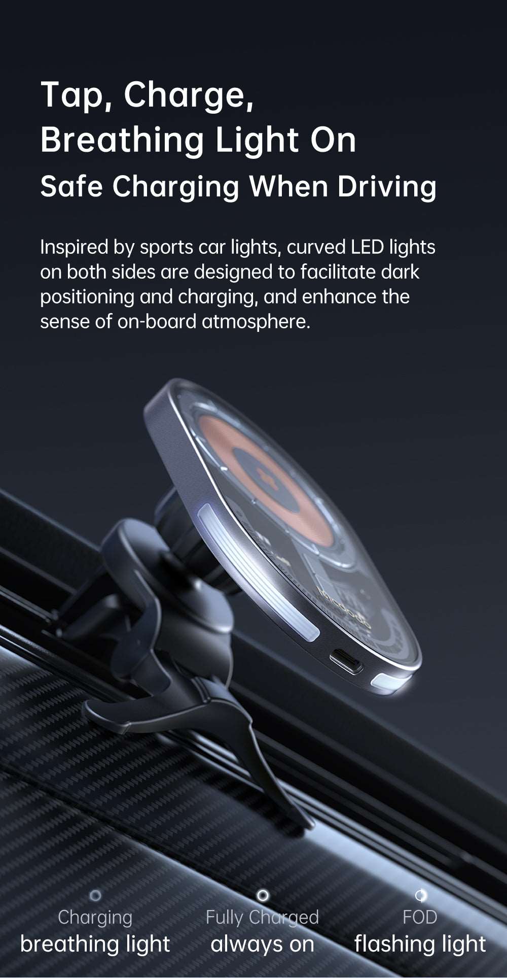 Mcdodo CH-234 | 15W Magnetic Wireless Charger Car Mount Mobile Cable Store