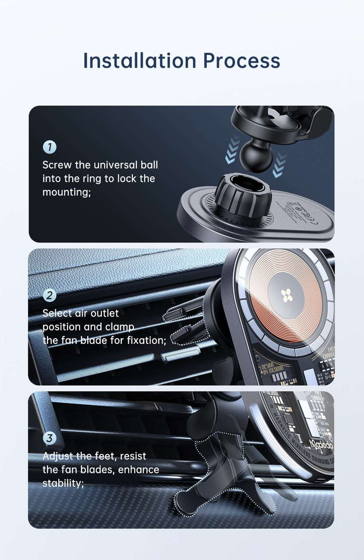 Mcdodo CH-234 | 15W Magnetic Wireless Charger Car Mount Mobile Cable Store