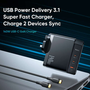Mcdodo CH-290 | 140W PD Fast Charger | Triple Ports (Type-C & USB) Mobile Cable Store