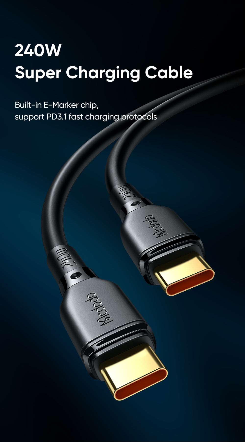 Mcdodo CH-290 | 140W PD Fast Charger | Triple Ports (Type-C & USB) Mobile Cable Store