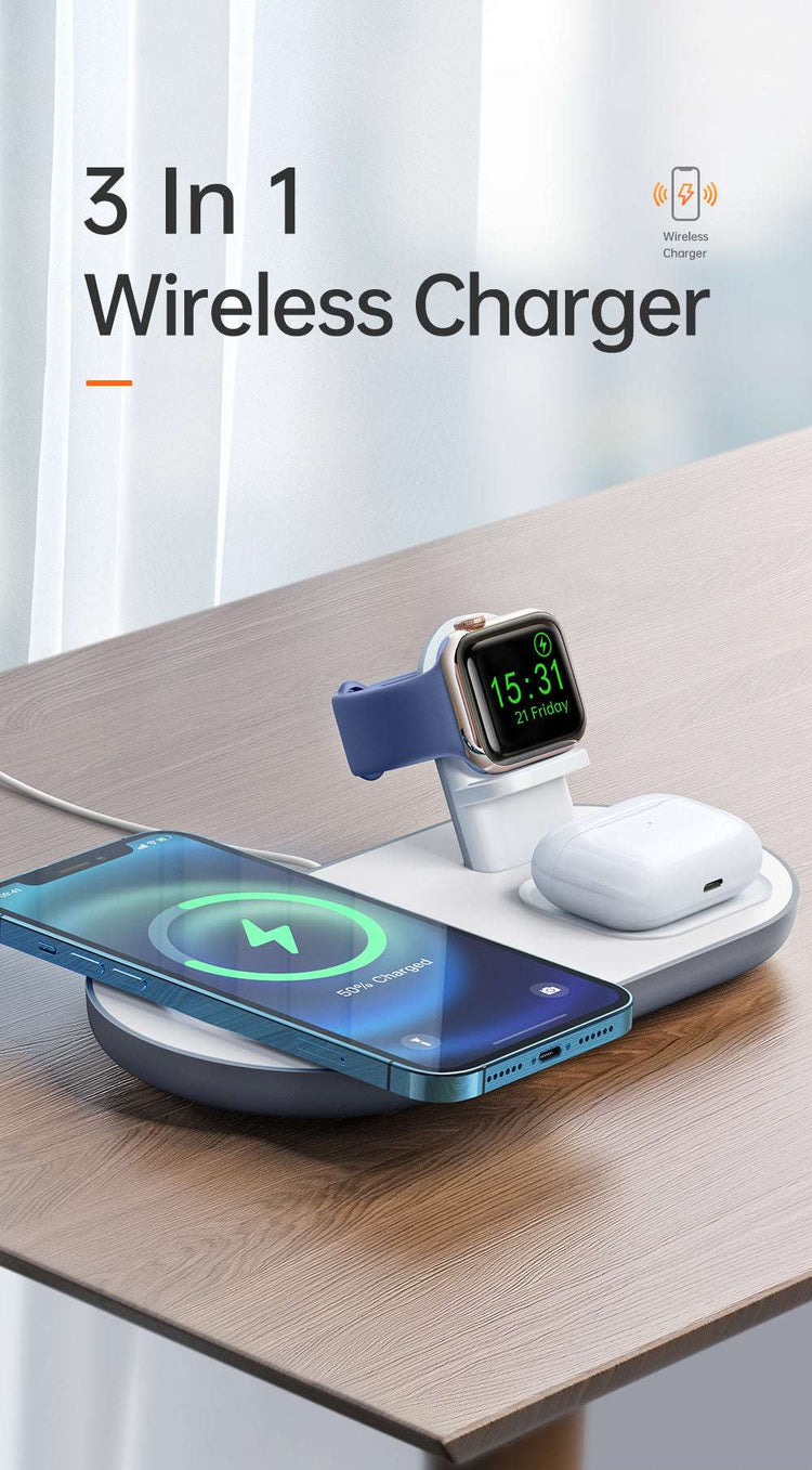 Mcdodo CH-706 | 15W Magnetic Wireless Charger | 3-in-1 Desktop Charger Mobile Cable Store