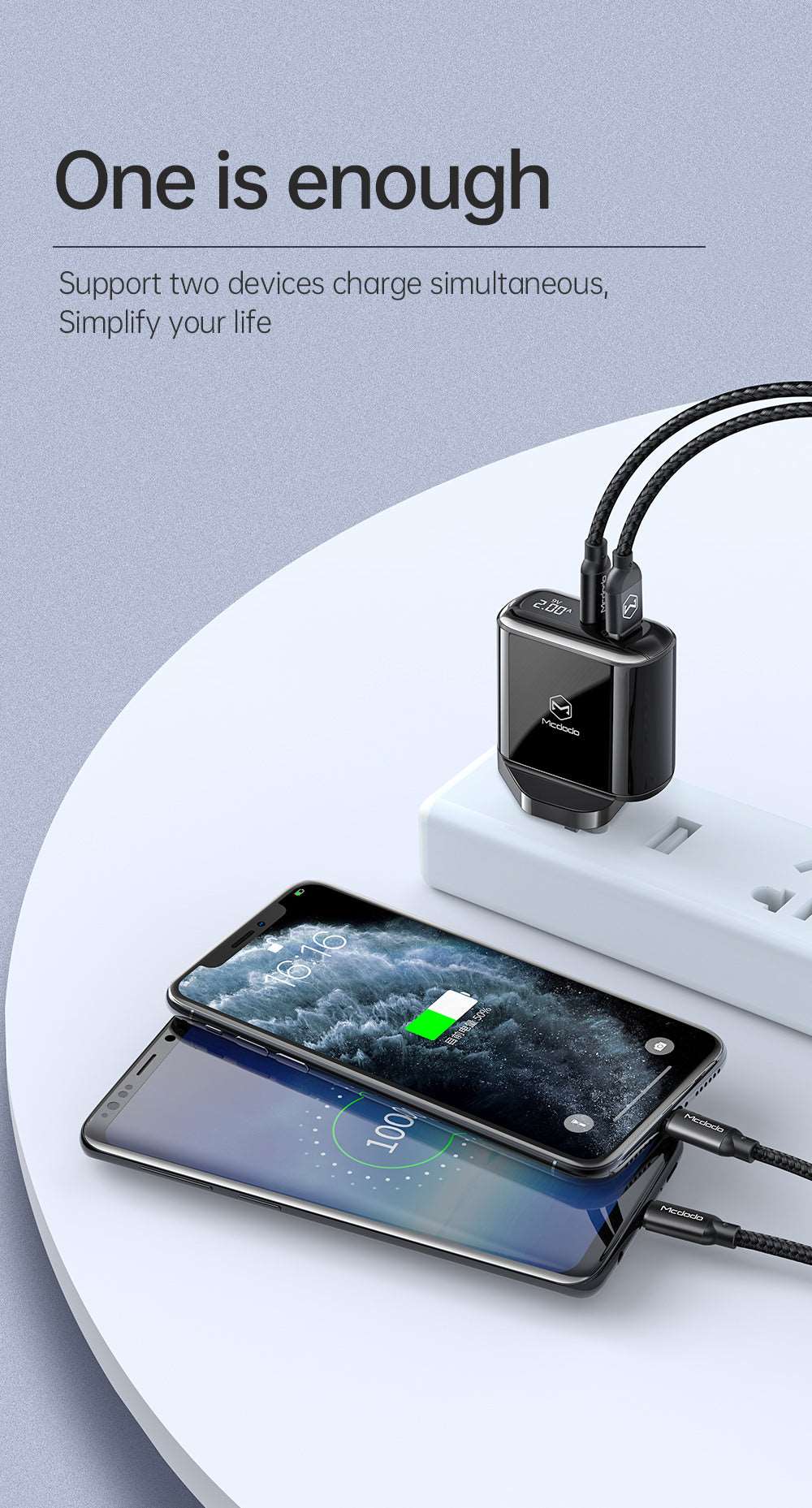 Mcdodo CH-723 | 20W PD Fast Charger | Dual Ports (Type-C & USB) Mobile Cable Store