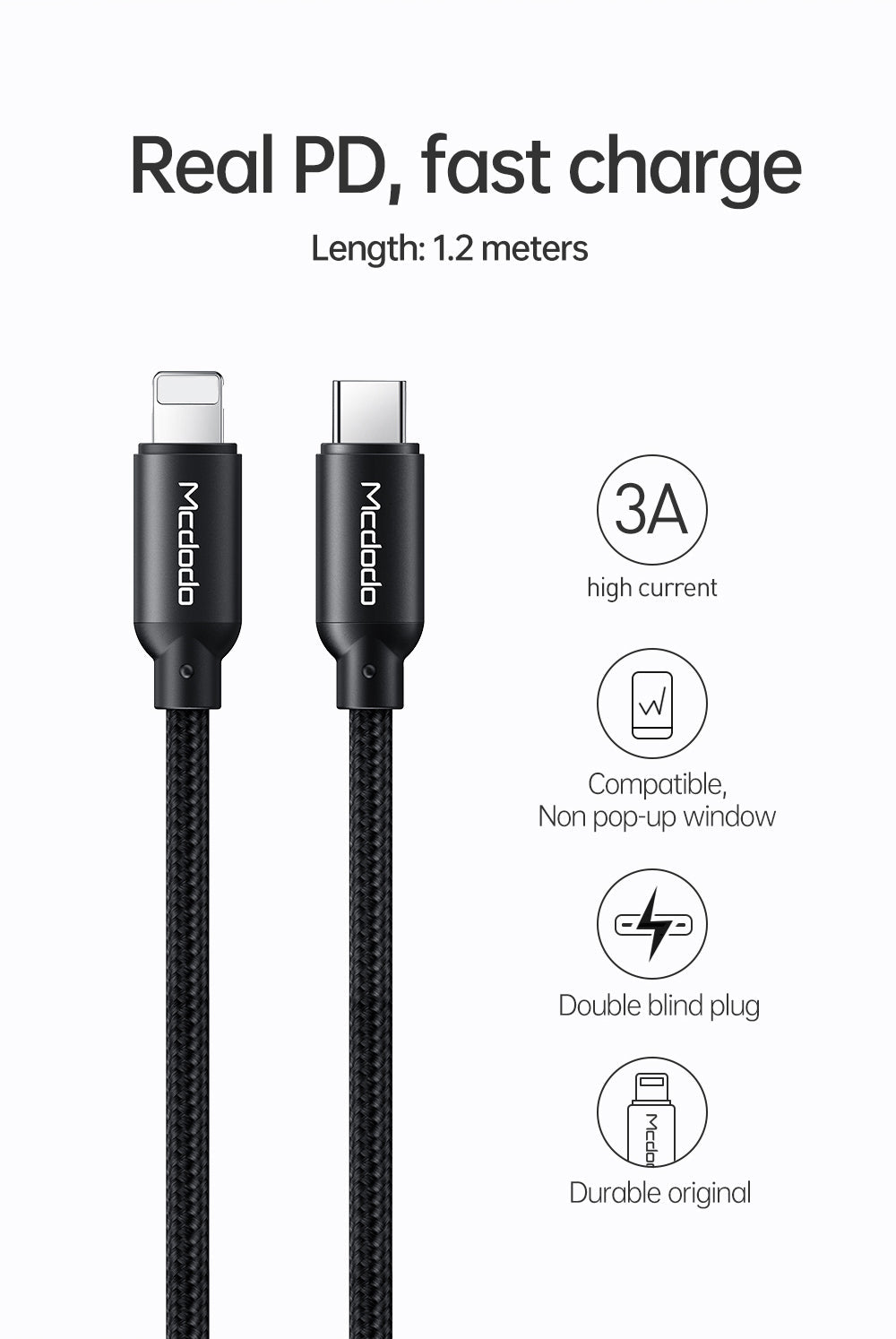 Mcdodo CH-723 | 20W PD Fast Charger | Dual Ports (Type-C & USB) Mobile Cable Store