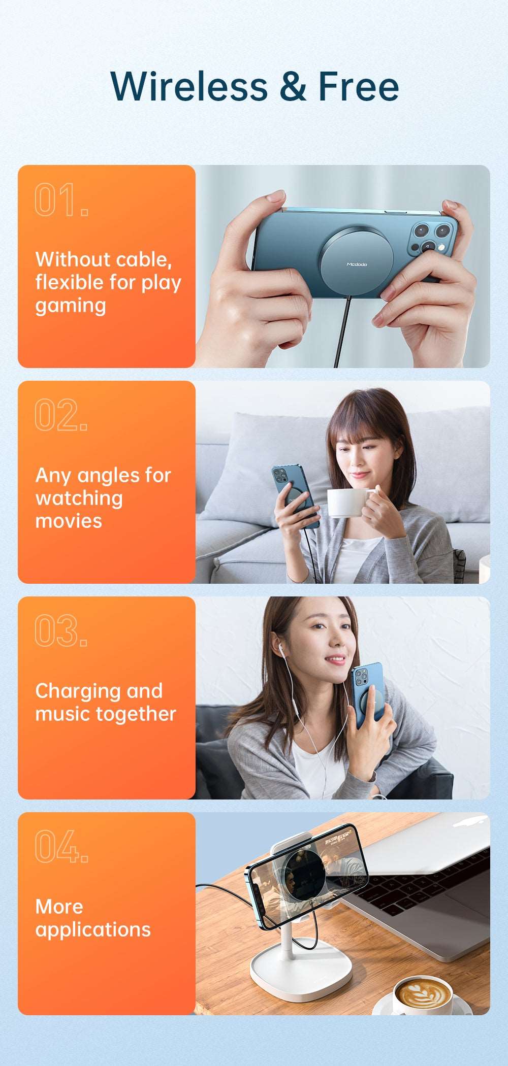 Mcdodo CH-872 | 15W Magnetic Wireless Charger | Wireless Fast Charging Mobile Cable Store