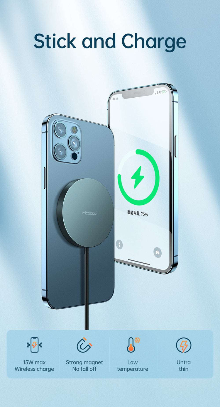 Mcdodo CH-872 | 15W Magnetic Wireless Charger | Wireless Fast Charging Mobile Cable Store