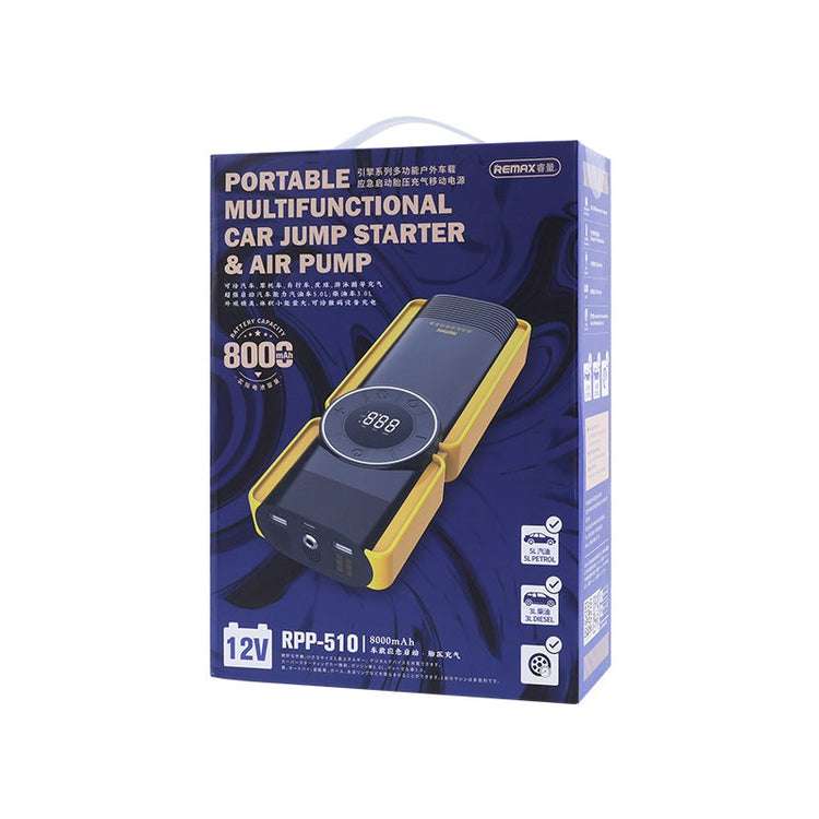 Remax RPP-510 | Multi-Functional Powerbank 8000 mAh | Car Jump Starter & Air Pump Mobile Cable Store