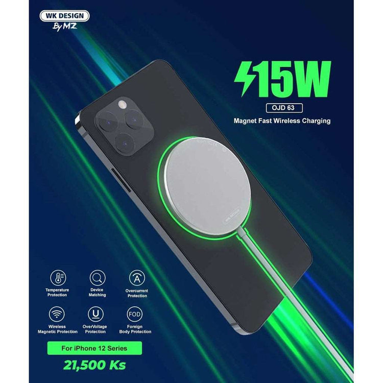WK Design OJD-63 | 15W Magnetic Wireless Charger | Wireless Fast Charging Mobile Cable Store