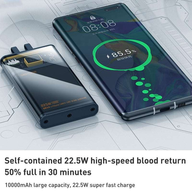 Wekome WP-323 | Powerbank 10000 mAh 22.5W | With Built-In Cable Mobile Cable Store