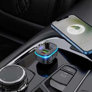 Hoco E62 | Bluetooth FM Transmitter Car Charger | Dual Ports (Type-C & USB) Mobile Cable Store